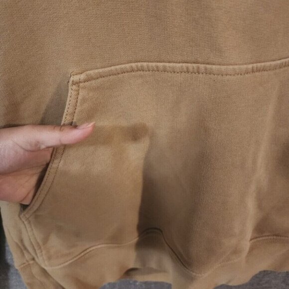 Club Monaco Men Tan Khaki Half Zip Up Hoodie Pullover Sweatshirt Casual Size S/P - Picture 4 of 7